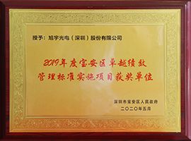 寶安區(qū)卓越績效管理標(biāo)準(zhǔn)實施項目獲獎單位